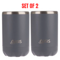 2 x Oasis Double Wall Vacuum Insulated Can Cooler Stainless Steel, 375ml - Steel