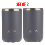 2 x Oasis Double Wall Vacuum Insulated Can Cooler Stainless Steel, 375ml - Steel