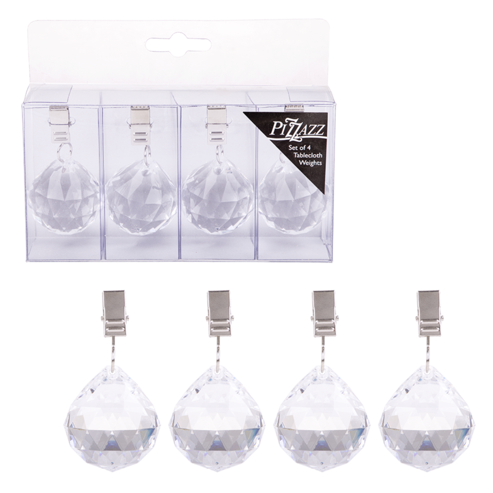 Tablecloth Weights Clip Acrylic Crystal Decor Table Cloth Weight Clips 4 Pieces