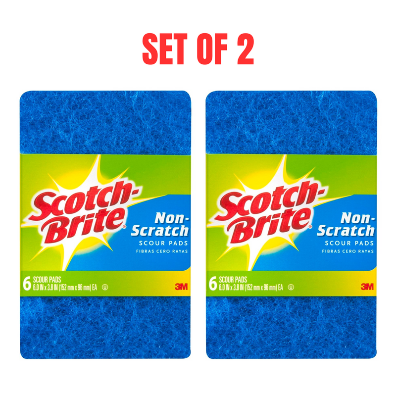 2 x Scotch-Brite Non-Scratch Heavy Duty Scourer Pads Household Scrubber - 6 Pack