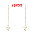 2x Chain Hanging Air Planter Gold Diamond Plant Holder Hanger Flower Pot Display