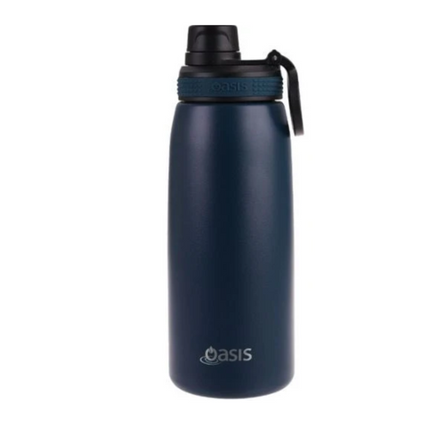 2 x Oasis Stainless Steel Vacuum Insulated Sports Bottle Screw Cap 780ml - Navy