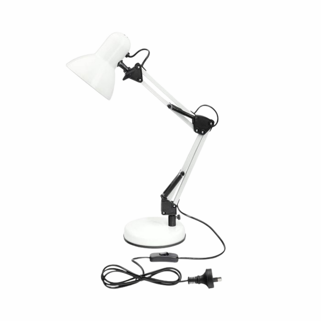 Brilliant XL White Flexi Lloyd Desk Lamp Bedside Study Reading Table Night Light