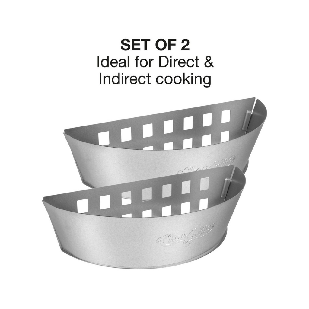 Char-Griller Charcoal Baskets, Ventilated Sides, Direct & Indirect Cooking 2Pcs