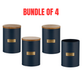 Typhoon Living Otto 1.4L Canister Set | Sugar, Tea, Coffee, Utensil Pot - Navy