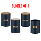 Typhoon Living Otto 1.4L Canister Set | Sugar, Tea, Coffee, Utensil Pot - Navy