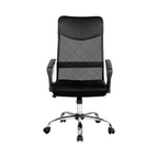 Office Chair PU Leather Mesh High Back Padded Headrest Gaming Swivel Seat, Black