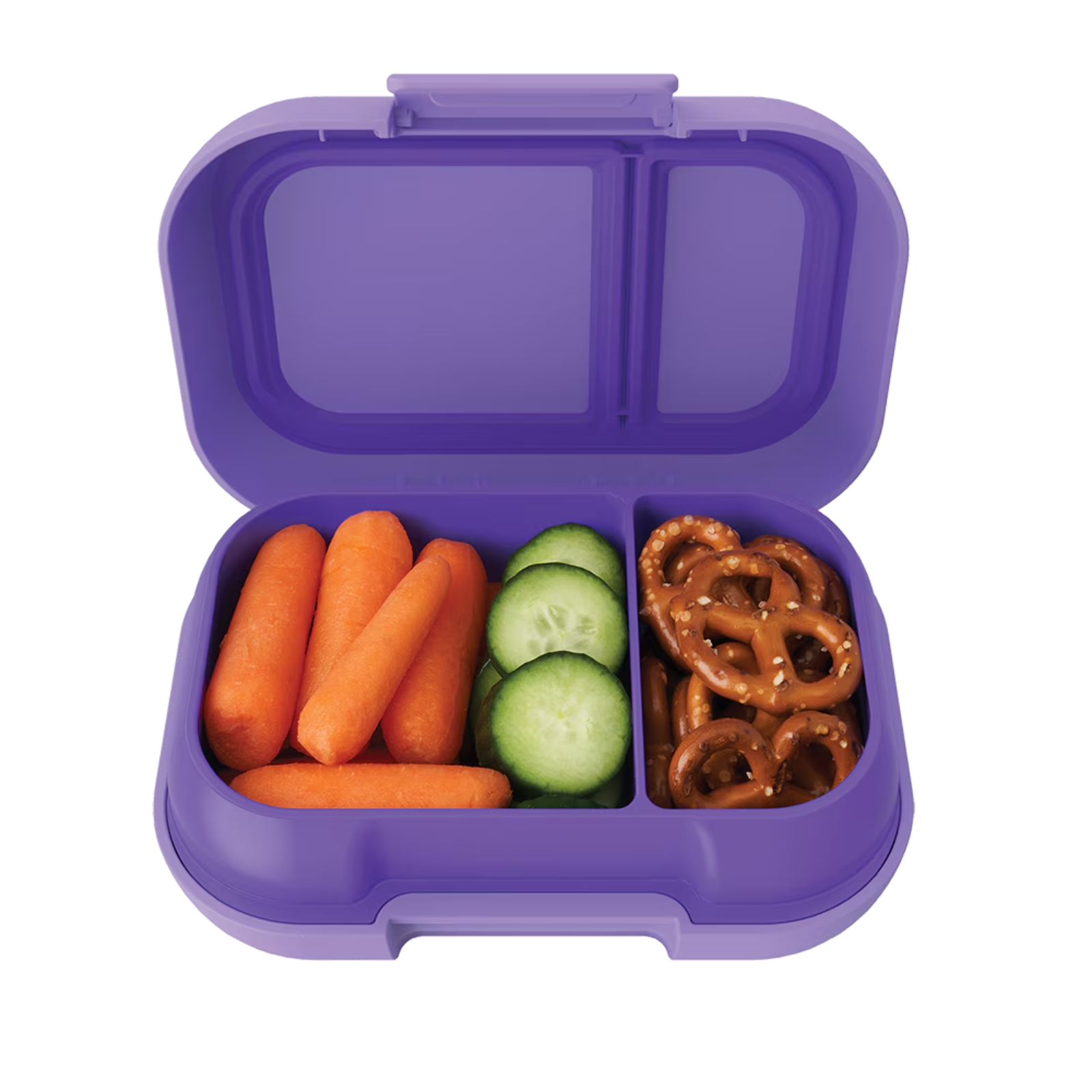 Bentgo Kids Leak-Proof Snack Container Bento Lunchbox with 2 Compartment, Purple