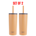 2x Oasis Super Sipper Insulated Tumbler w/ Silicone Head Straw 600ml - Rockmelon