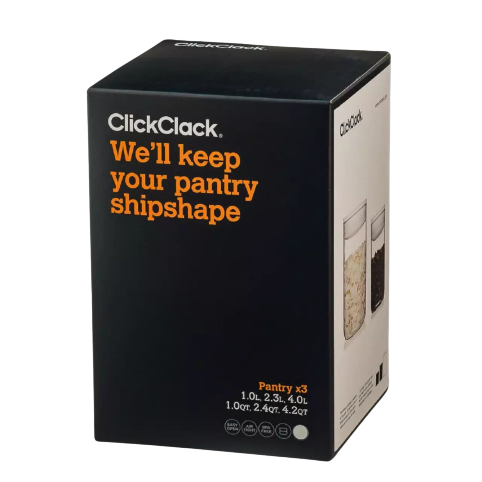 ClickClack Pantry Large Round Box Set of 3 - Airtight Storage