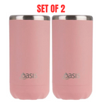2x Oasis Double Wall Vacuum Insulated Cooler For Can or Bottle 330ml, Coral Cove