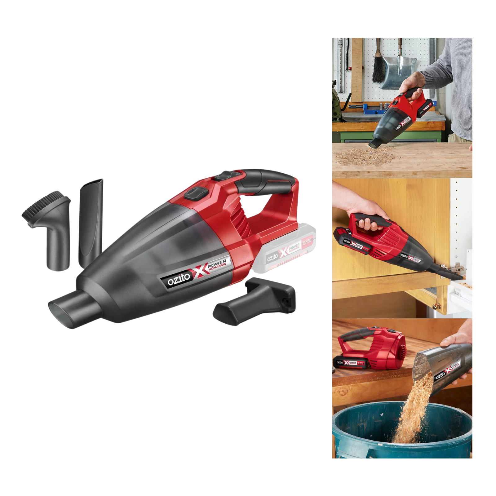 Ozito PXC 18V Cordless Hand Vacuum 540ml Dust Bowl Capacity - Skin Only