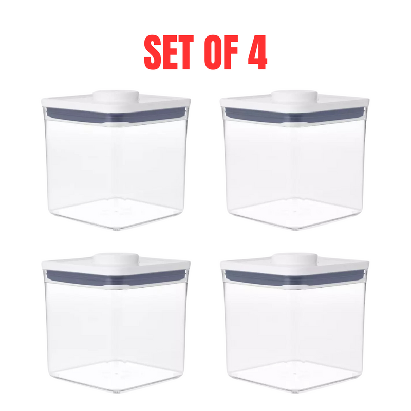 4x OXO Good Grips POP 2.0 Square 2.6L Food Storage Container with Airtight Lid