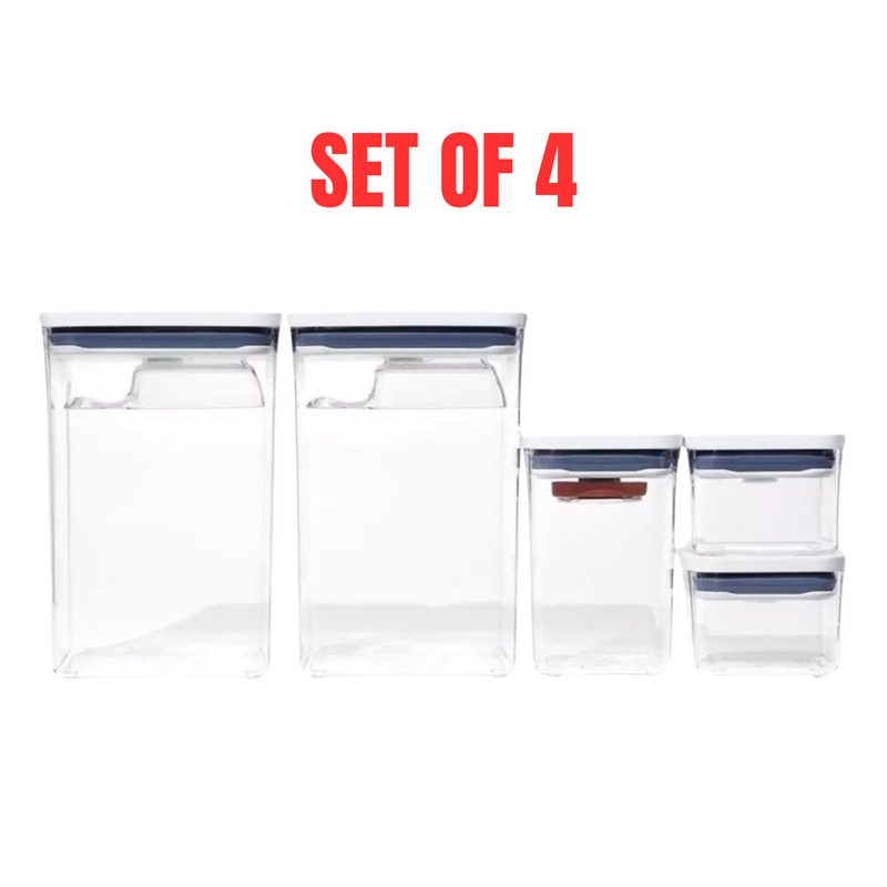 OXO POP 8-Piece Baking Essentials Set - White Airtight Food Storage Containers