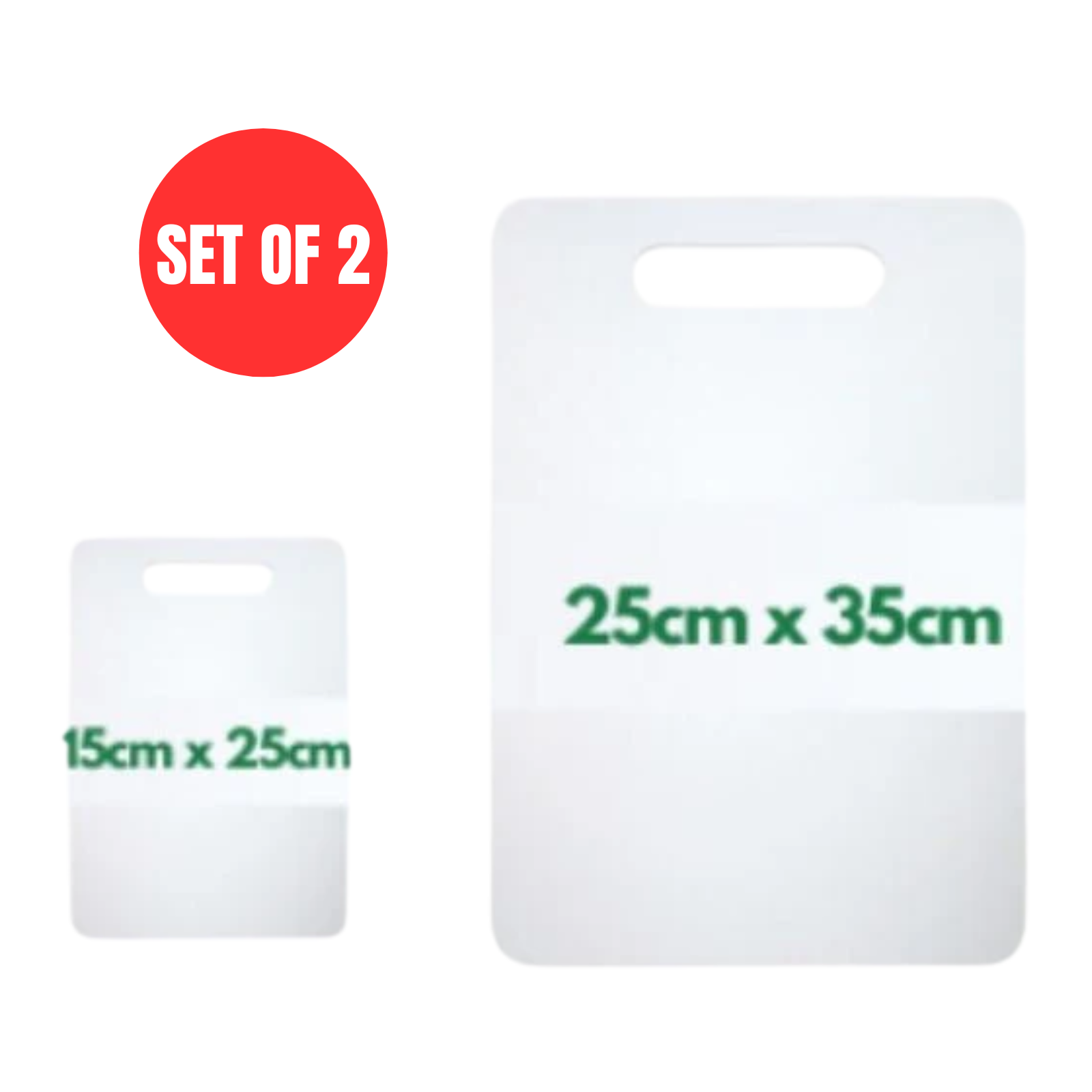 2 x Plastic Chopping Boards Light Weight 0.6cm Thick Easy to Clean