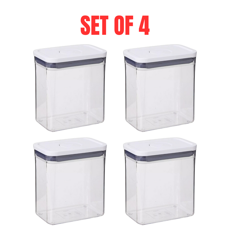 4x OXO POP 2.0 Rectangle Short Food Storage Container – Airtight & Stackable