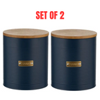 2 x Typhoon Otto Cookie Storage Jar Biscuit Canister Navy Tin with Airtight Lid