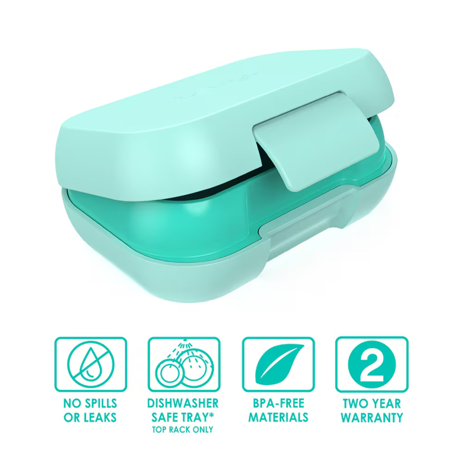 Bentgo Kids Leak-Proof Snack Container Bento Lunchbox 1.5 Cups Compartment, Aqua