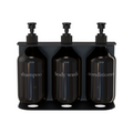 Living Elements Bathroom Black & Amber Wall Mounted Triple Soap Bottle Holder