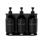 Living Elements Bathroom Black & Amber Wall Mounted Triple Soap Bottle Holder
