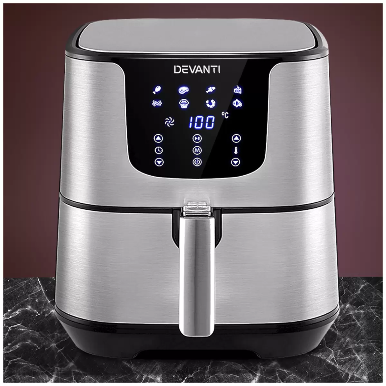 Devanti 7L Digital Air Fryer Silver AF-K-G-5T6-SS
