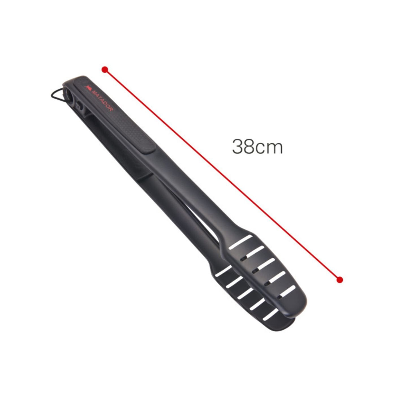 BBQ Stainless Steel Non-Stick Tool Matador Cooking Grilling Tongs Spatula, Black