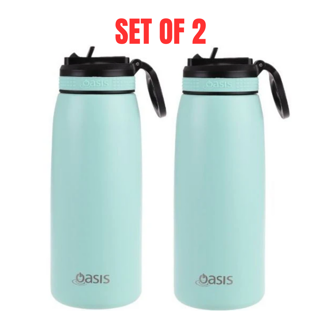 2x Oasis 780ml Stainless Steel Insulated Drink Bottle with Sipper Straw - Mint