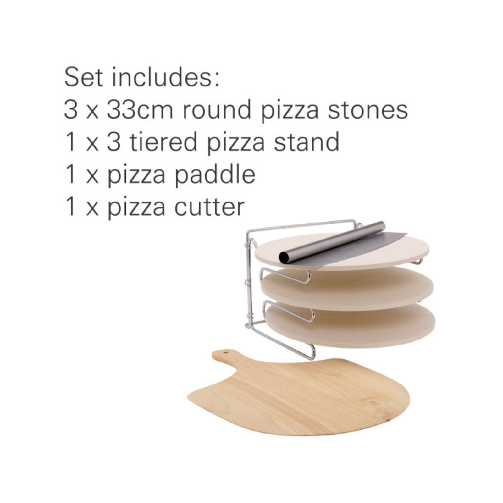 Pizza Stone Stacker Set Suits most Hooded BBQ & Conventions Ovens Outdoor 330mm