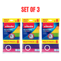 3x Vileda Microfibre Colours Cloths 8 Pack All-Purpose Cleaning Towels