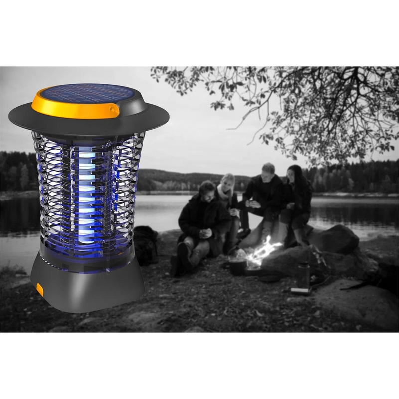 New Gecko Cordless Lantern Zapper Insects Mosquitoes Solar & USB Rechargeable