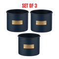 3 x Typhoon Living Otto Herb Planter 700ml - Navy