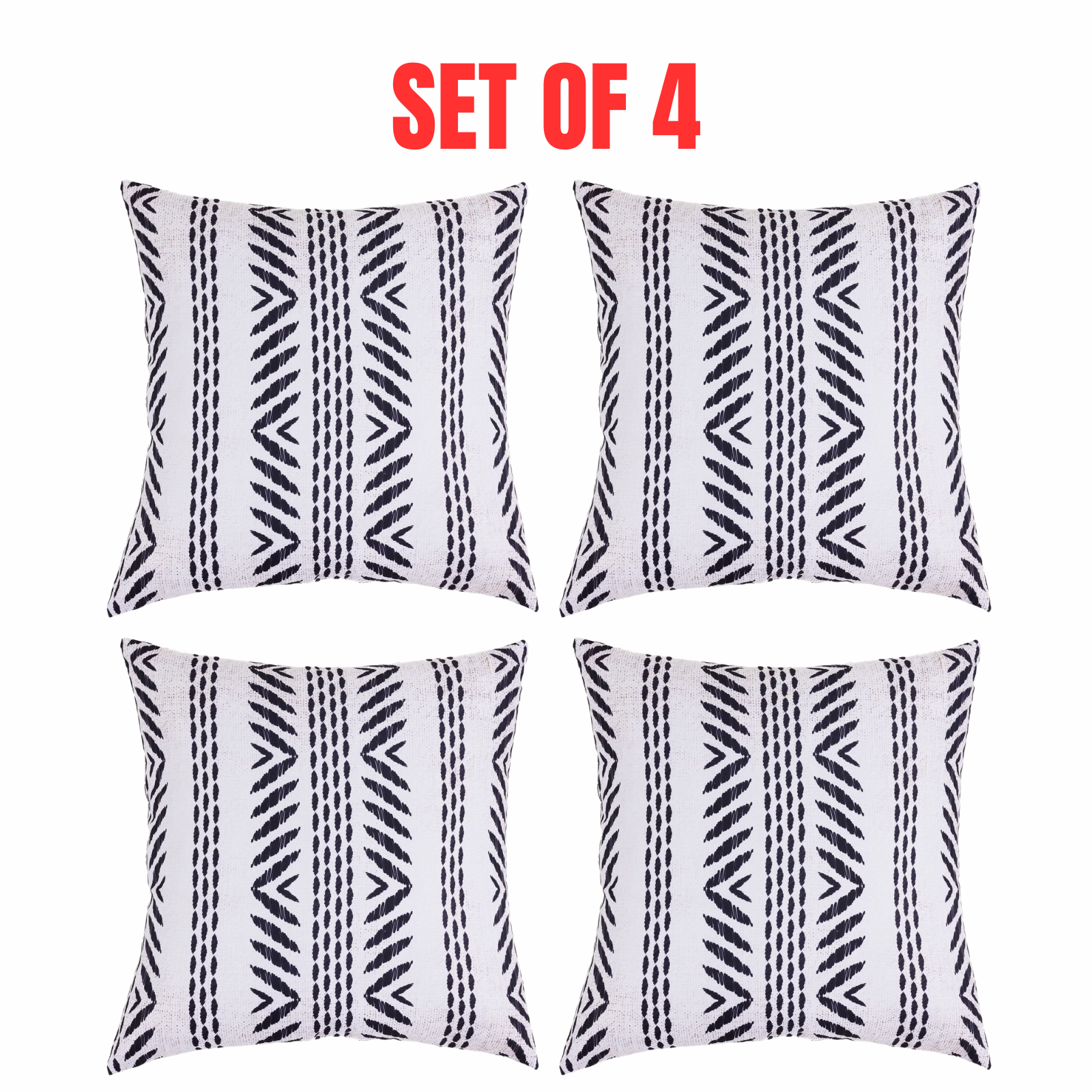 4 x Mojo Cushion Covers Square Pillowcase Set 45cm Tribal Throw Pillow Cases