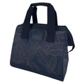 Sachi Insulated Lunch Bag - Navy Leaves Design, Portable & Stylish