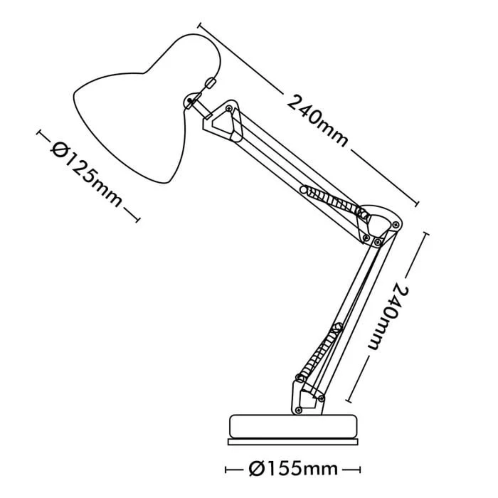 Brilliant XL White Flexi Lloyd Desk Lamp Bedside Study Reading Table Night Light