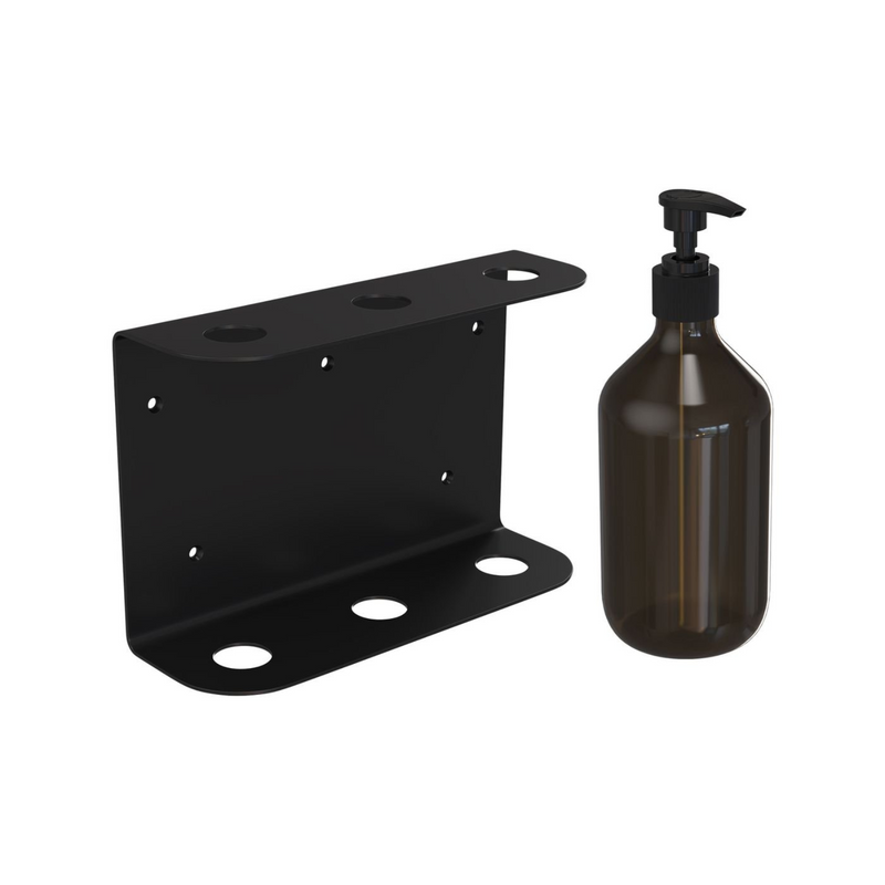 Living Elements Bathroom Black & Amber Wall Mounted Triple Soap Bottle Holder