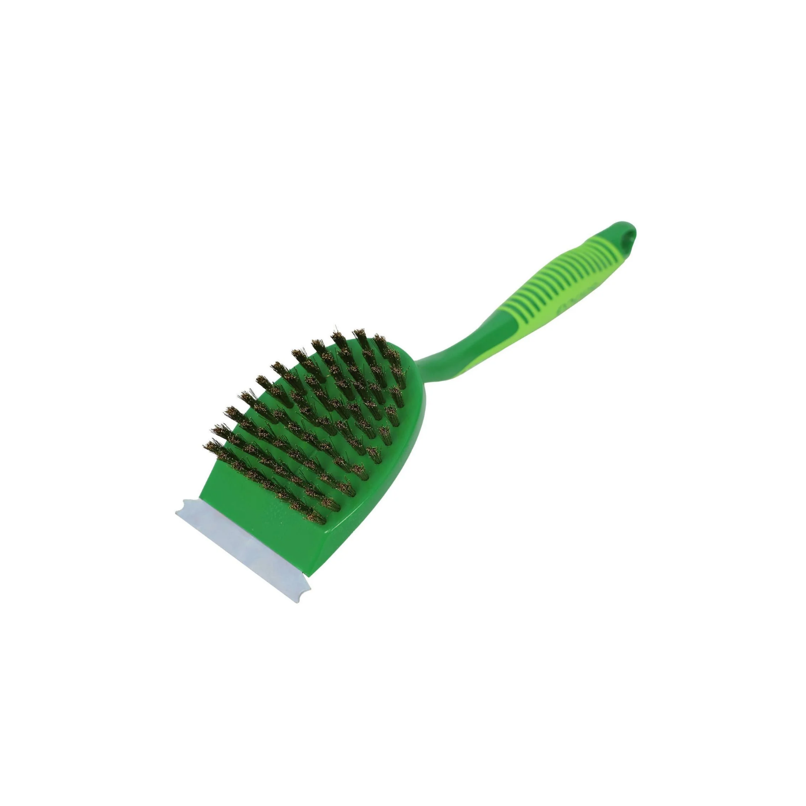 Sabco BBQ Grill Brush Steel Scraper Brass Fibers Rubber Handle with Hanger Hole