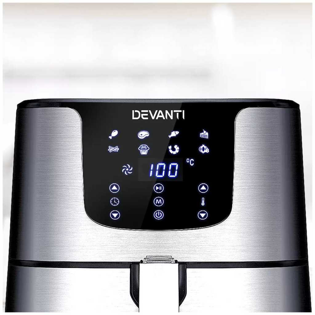 Devanti 7L Digital Air Fryer Silver AF-K-G-5T6-SS