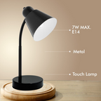 Desk Lamp Axel Verve Design Touch Switch & Adjustable Head - Metal Black