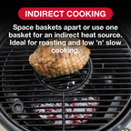 Char-Griller Charcoal Baskets, Ventilated Sides, Direct & Indirect Cooking 2Pcs