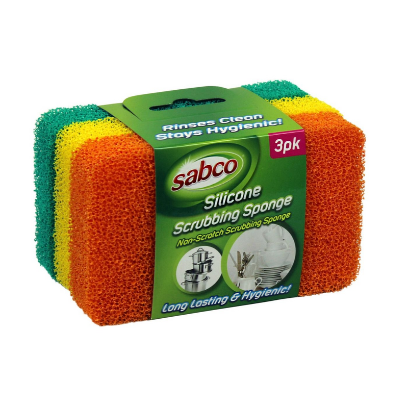3 x Sabco Non Scratch Silicone Scrubbing Sponge 3 Pack