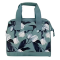 Sachi Insulated Lunch Bag - White Tulips Design, Portable & Stylish