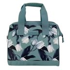 Sachi Insulated Lunch Bag - White Tulips Design, Portable & Stylish