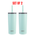 2x Oasis Super Sipper Insulated Tumbler w/ Silicone Head Straw 600ml Mug - Mint