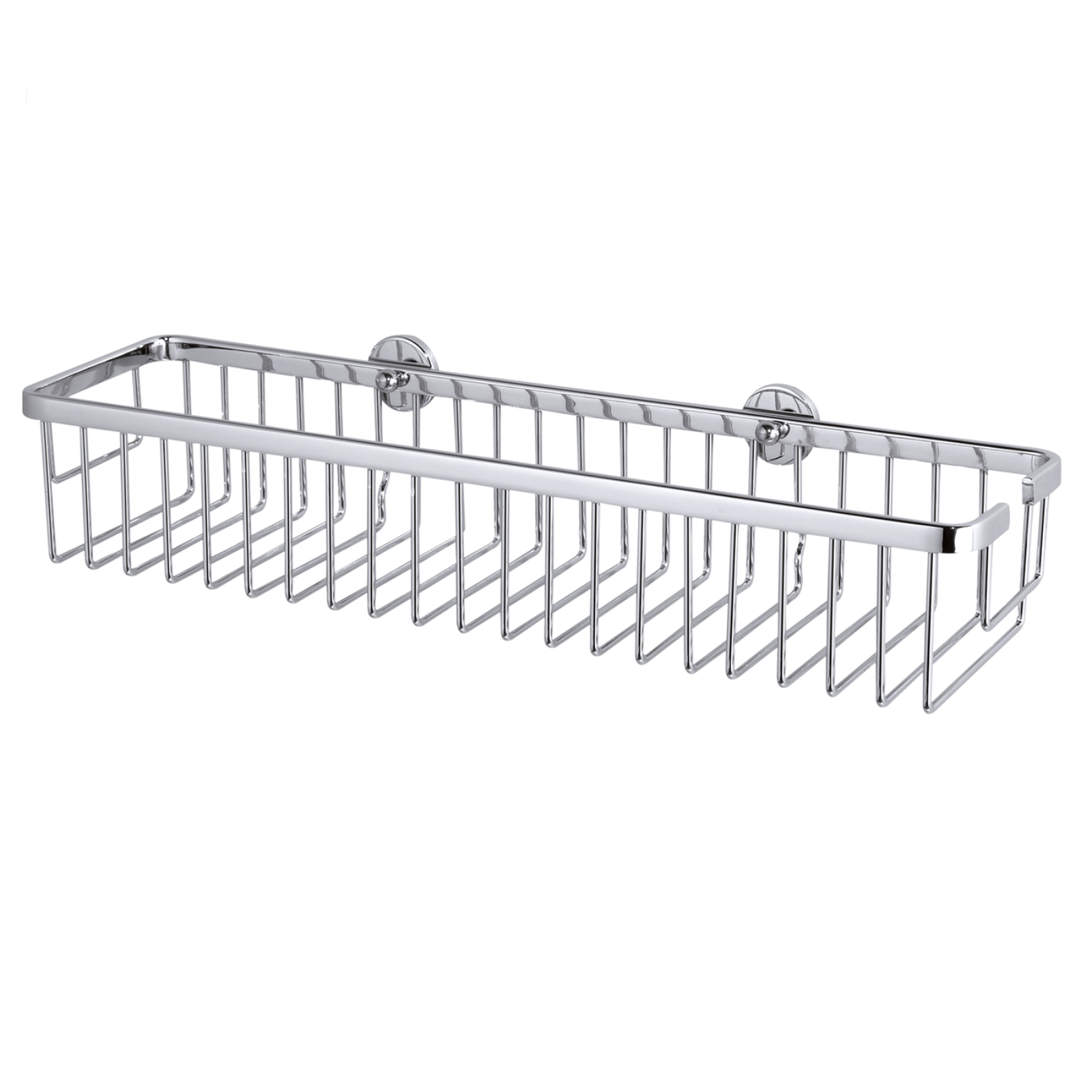 tesa Aluxx Bathroom Storage Basket Wide Shower Caddy Rack Wall Organiser, Chrome