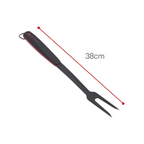 BBQ Stainless Steel Non-Stick Tool Matador Grilling Tongs, Spatula, Fork - Black