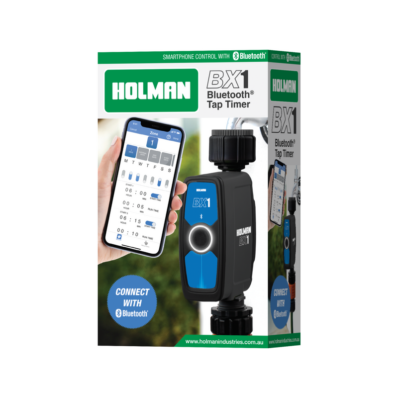 Holman BX1 Tap Timer Watering Control Smartphone Controlled With Bluetooth, Blue