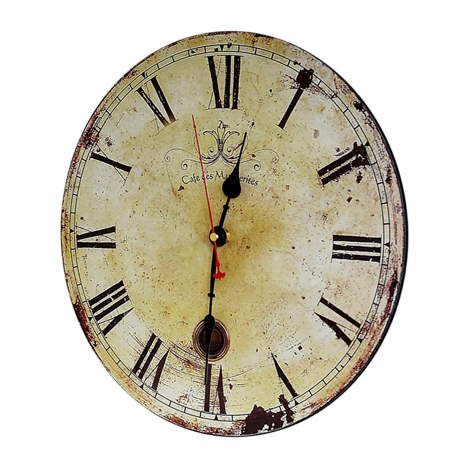 Round Vintage Retro Wall Clock Large With Roman Numerals Home Decor Timepiece