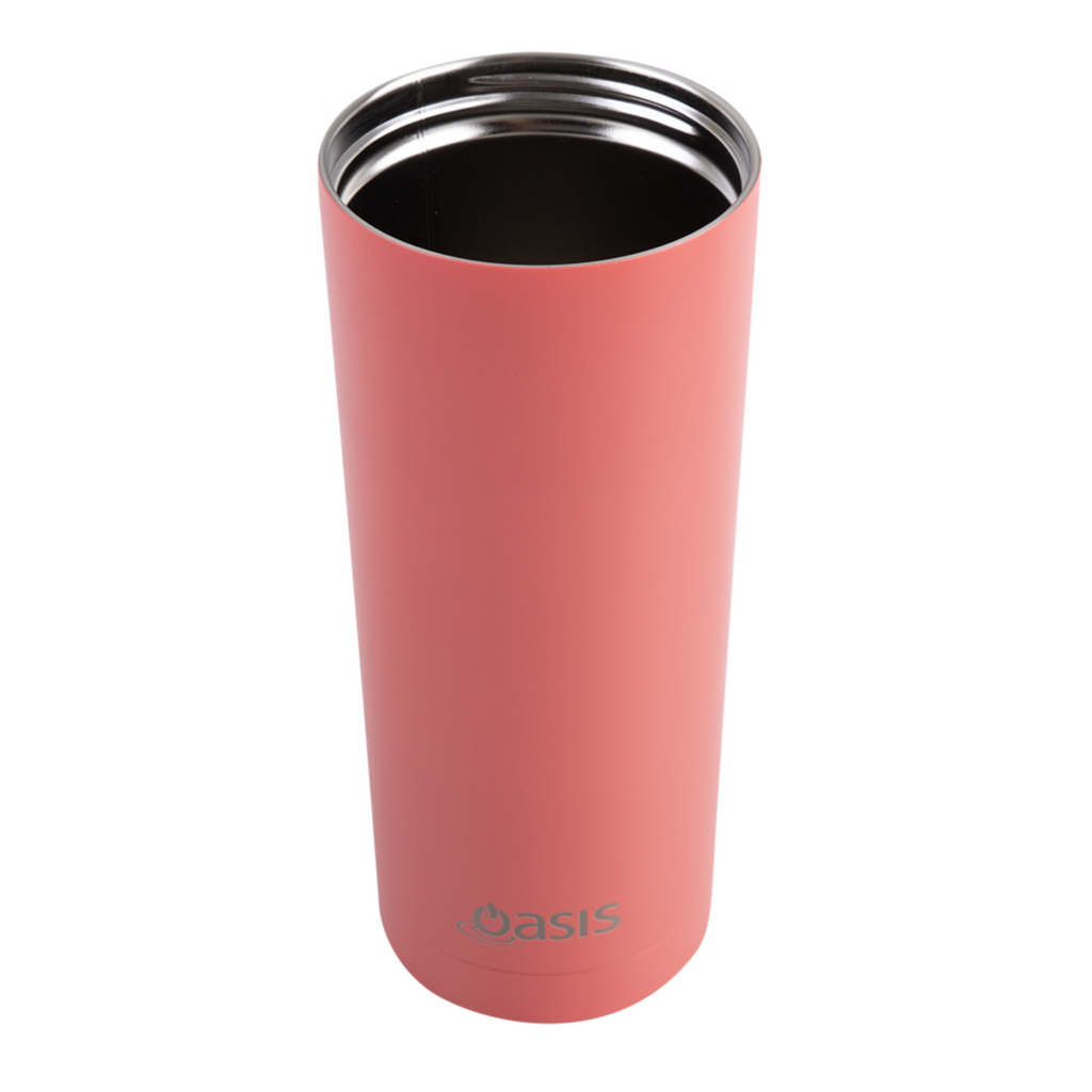 2x Oasis Super Sipper Insulated Tumbler w/ Silicone Head Straw 600ml Mug - Coral