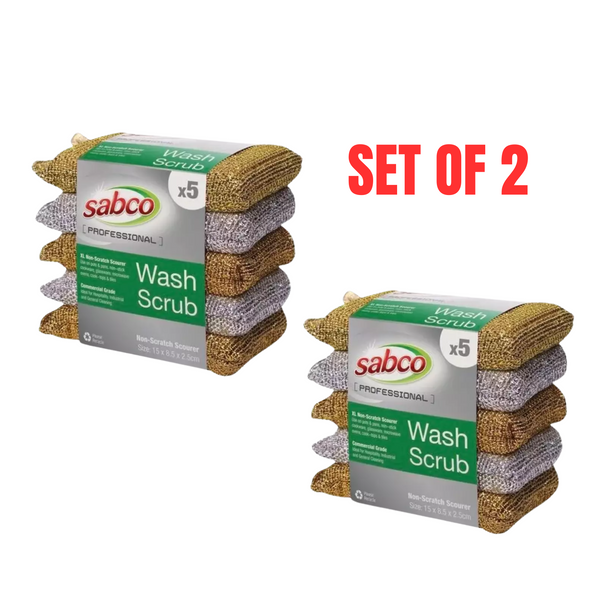 2 x Sabco Professional Heavy Duty Non Scratch Scourer - 5 Pack