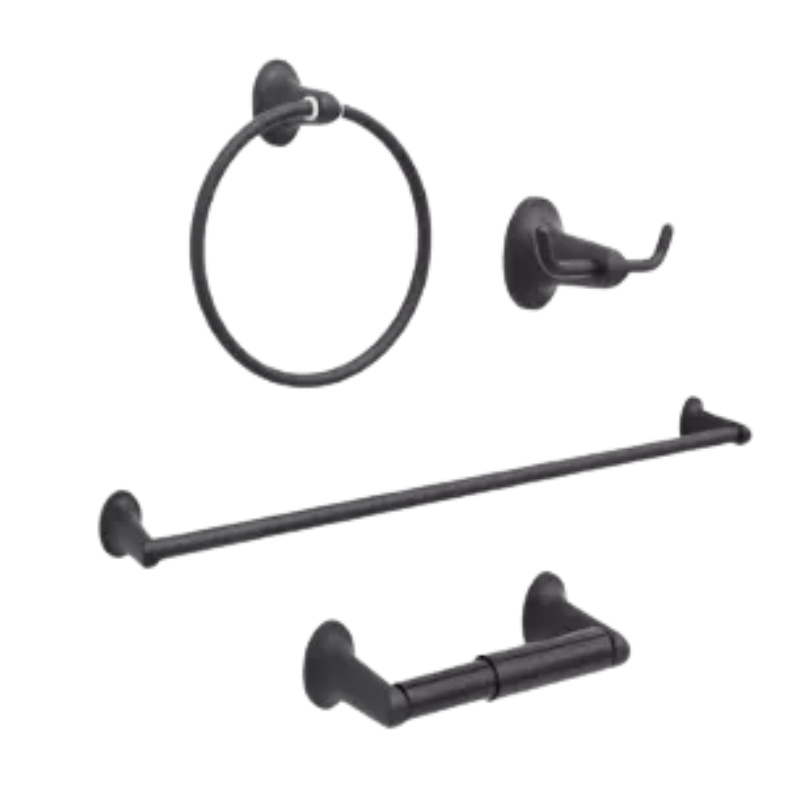 Estilo Matte Black 4 Piece Bathroom Accessory Set